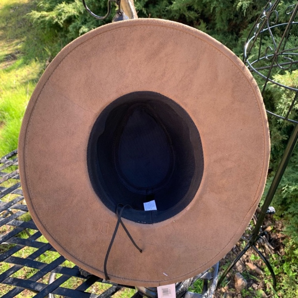 Brown Suede Western Hat with Braided Band,HP25 - Picture 6 of 12